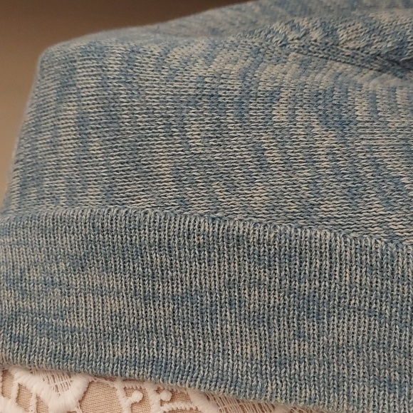 TALBOTS PETITE LP Heather Blue/Green Open Front LS Longline Knit Cardigan - Picture 2 of 10